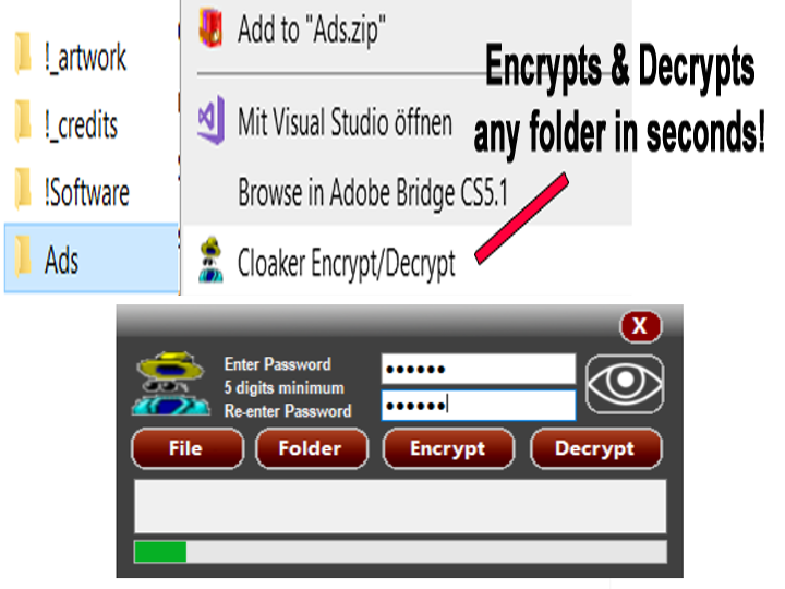 Thumbnail for Cloaker® Folder/File Encryption in Seconds at Your FingerTips!